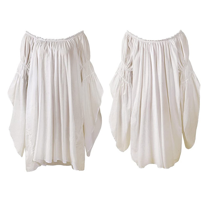 Blouse Off Shoulder - 빈티지 중세 르네상스 블라우스 롱 플레어