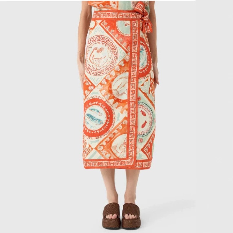 새로운 여성용 독특한 디자인의 플로럴 린넨 프린트 투피 - Midi Skirt Floral 리뷰 및 가격