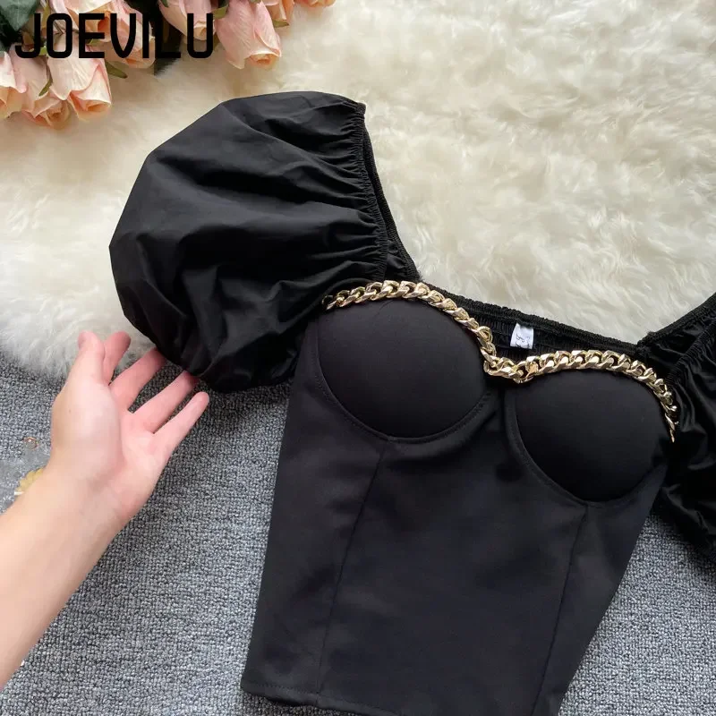 배꼽 셔츠 세련된 체인 오프 어깨 노출 쇄골 탱크 탑  - Blouse Off Shoulder 리뷰 및 가격